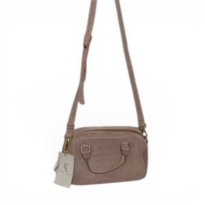 NWT Corder London Suede Leather Handbag Removable Crossbody Strap Gold Hardware